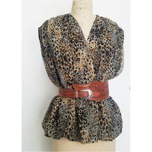 Yansi Fugel Leopard Print Blouse